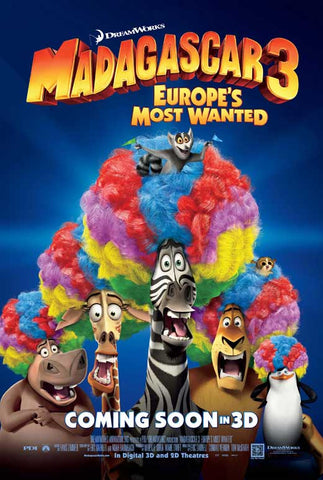 Madagascar 3 11 x 17 Movie Poster - Style E