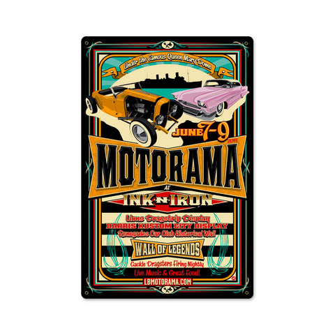 Motorama Metal Sign Wall Decor 12 x 18