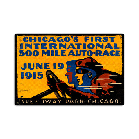Chicago 500 Metal Sign Wall Decor 12 x 18