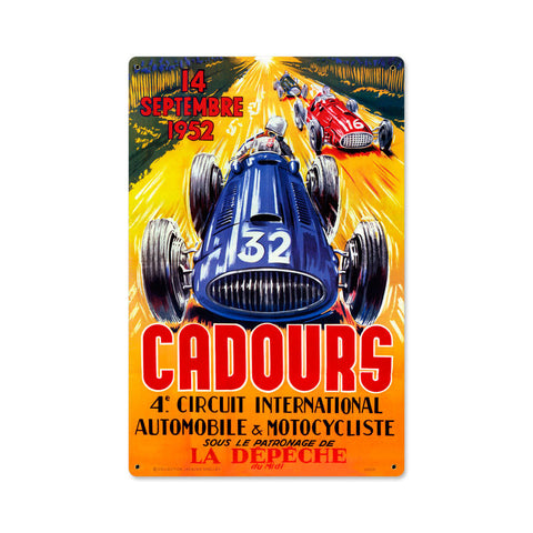 Cadours Circut Metal Sign Wall Decor 12 x 18