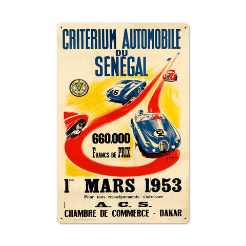 Senegal 1953 Metal Sign Wall Decor 16 x 24
