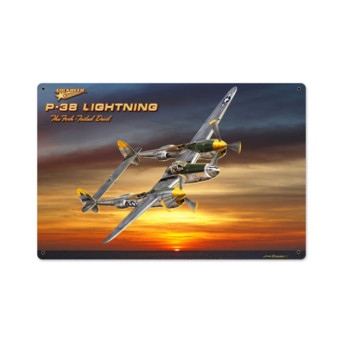 P38 Metal Sign Wall Decor 18 x 12