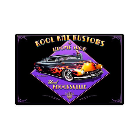Kool Kat Kustoms Metal Sign Wall Decor 18 x 12