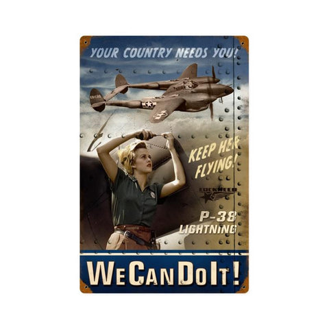 P38 Rosie Metal Sign Wall Decor 12 x 18