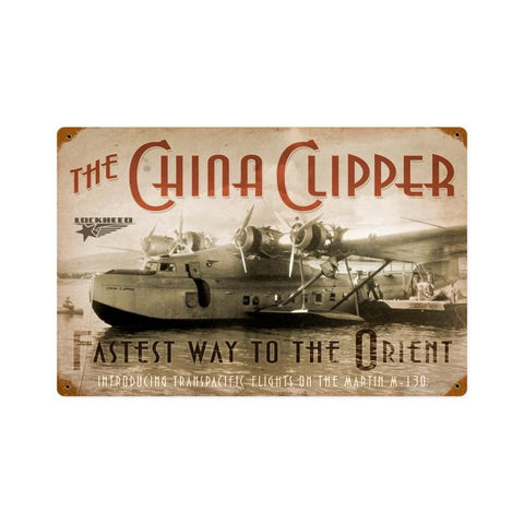 China Clipper Metal Sign Wall Decor 18 x 12
