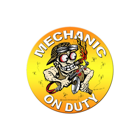 Mechanic on Duty Metal Sign Wall Decor 14 x 14