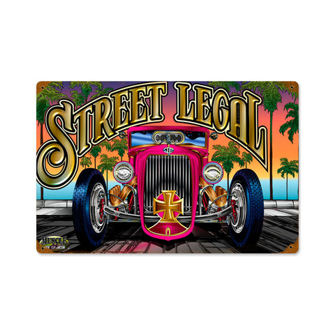 Street Legal Metal Sign Wall Decor 18 x 12