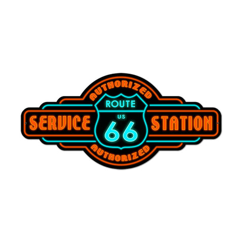 Route 66 Service Metal Sign Wall Decor 26 x 12