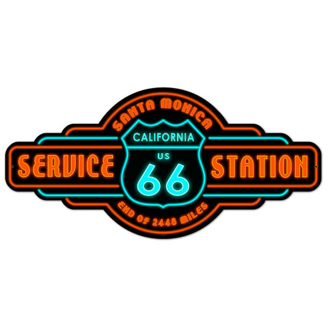 Santa Monica Service Metal Sign Wall Decor 26 x 12