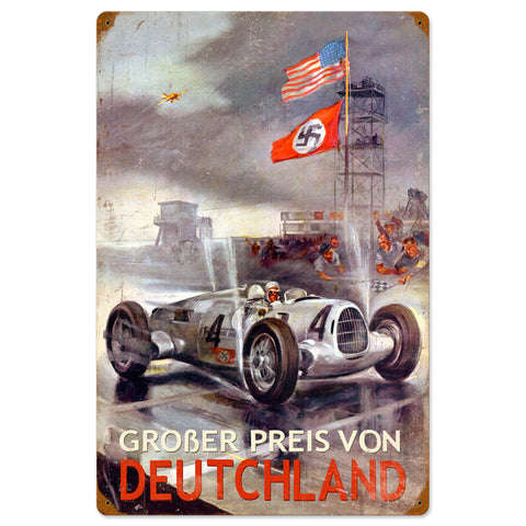 German Grand Prix Metal Sign Wall Decor 16 x 24