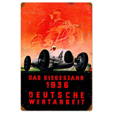 Deutsche Races Metal Sign Wall Decor 16 x 24