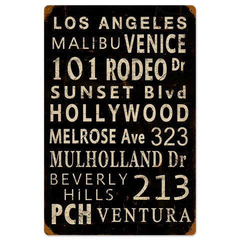 LA Towns Metal Sign Wall Decor 16 x 24