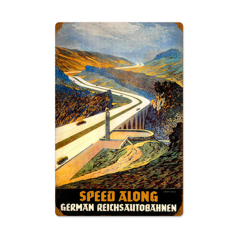 Reichsautobahn Metal Sign Wall Decor 16 x 24