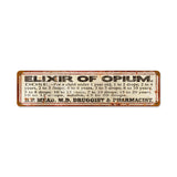 Elixer of Opium Metal Sign Wall Decor 20 x 5