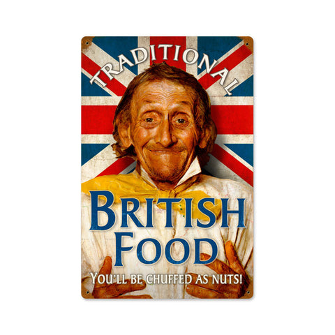 British Food Metal Sign Wall Decor 12 x 18