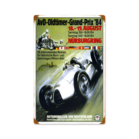 Oldtimer Grand Prix Metal Sign Wall Decor 12 x 18