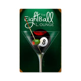 Eight Ball Lounge Metal Sign Wall Decor 12 x 18