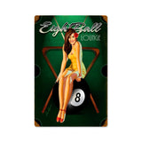 Eight Ball Pinup Metal Sign Wall Decor 12 x 18