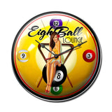 Eight Ball Pinup Metal Sign Wall Decor 14 x 14