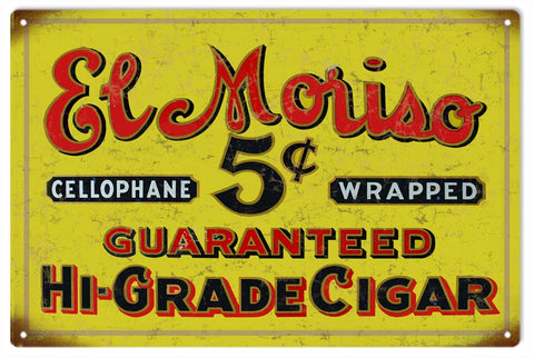 Vintage El Moriso Cigar Sign