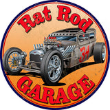 Vintage Rat Rod Garage Sign 14 Round