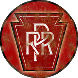 Vintage PRR Railroad Sign 14 Round
