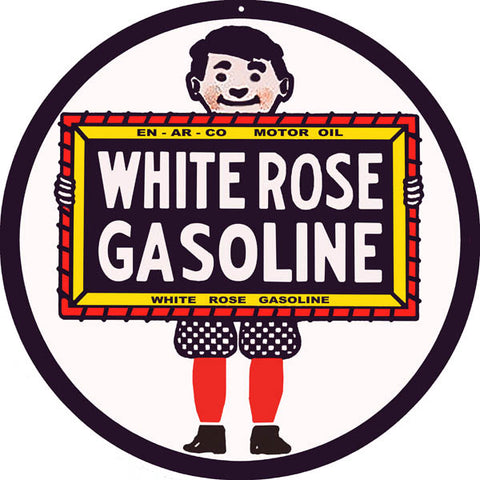 White Rose Gasoline Sign 14 Round