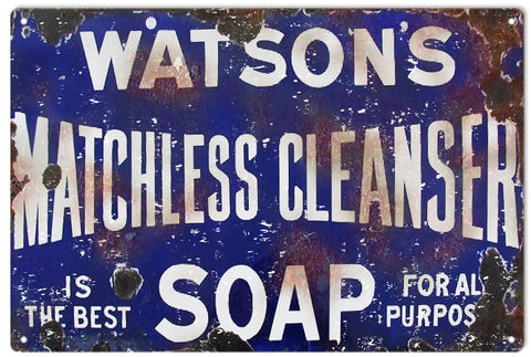 Vintage Watson Soap Metal Sign