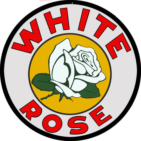 White Rose Motor Oil Sign 14 Round
