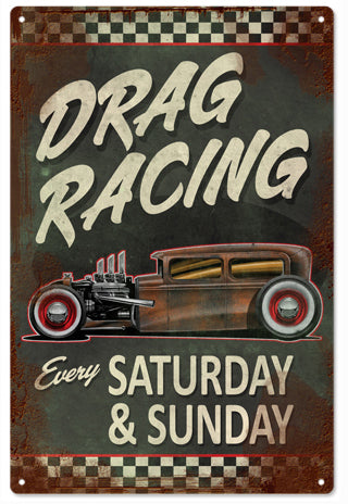 Drag Racing Sign Garage Art