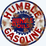 Vintage Humble Gasoline Sign 14 Round