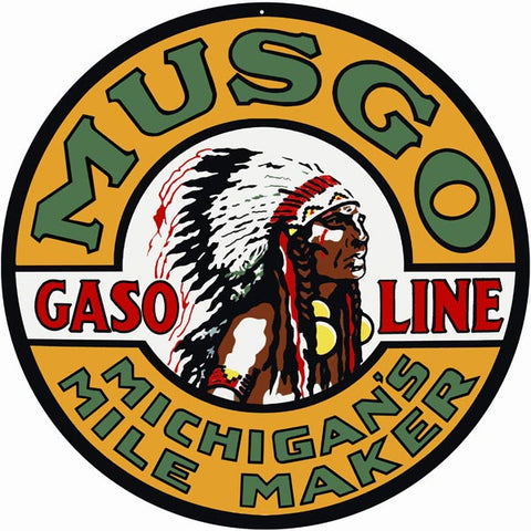 Musgo Gasoline Sign 14 Round