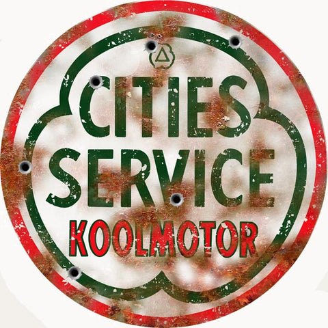 Vintage Koolmotor Service Sign 14 Round