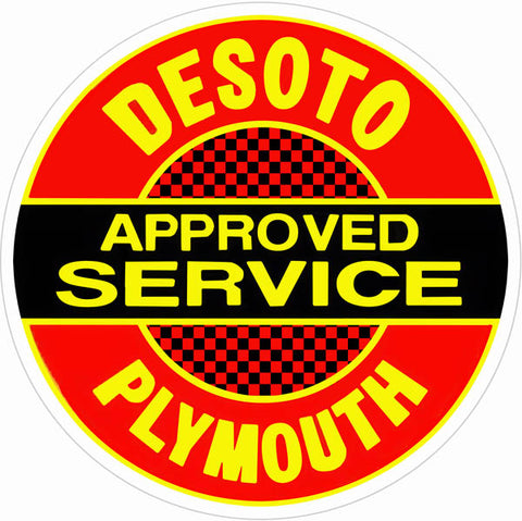 Desoto Plymouth Service Sign 14 Round