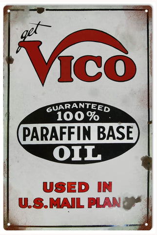 Vintage Vico Oil Metal Sign
