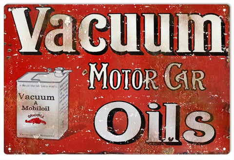 Vintage Vacuum Motor Oils Metal Sign