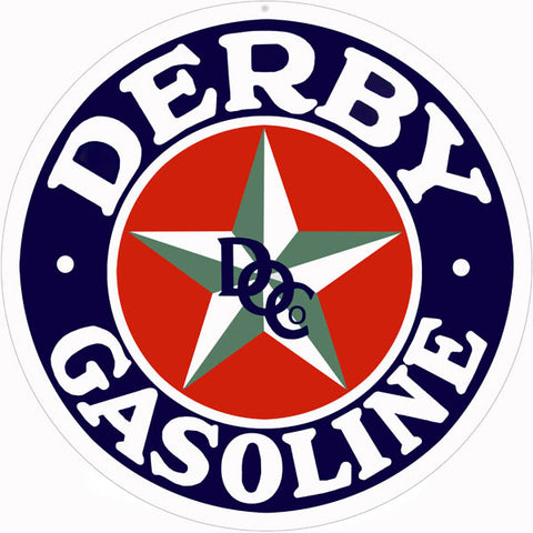 Derby Gasoline Metal Sign