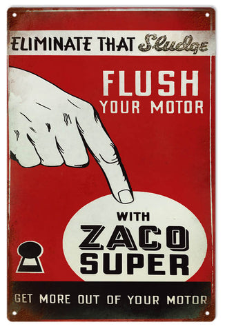 Vintage Zaco Super Motor Oil Sign