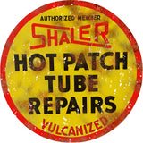 Vintage Shaler Tube Repair Sign 14 Round