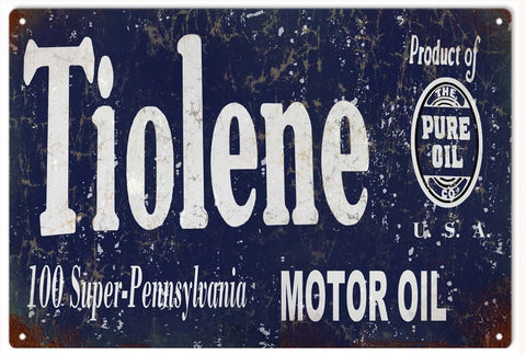 Vintage Tiolene Motor Oil Sign