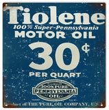 Vintage Tiolene Motor Oil Sign 12x12