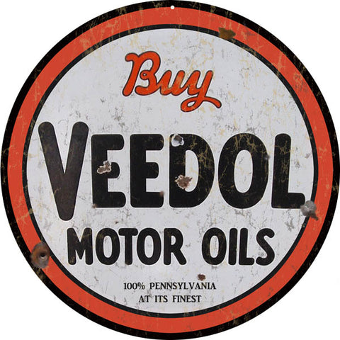 Vintage Veedol Motor Oil Metal Sign