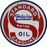Vintage Polarine Motor Oil Sign 14 Round