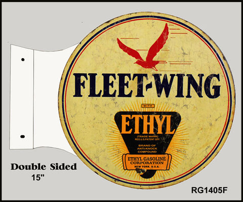 Vintage Ethyl Motor Oil Flange Sign 15x171/2