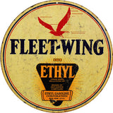 Vintage Fleet Wing Gasoline Sign 14Round