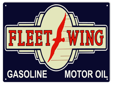 Fleet Wing Motor Oil Sign 9x12
