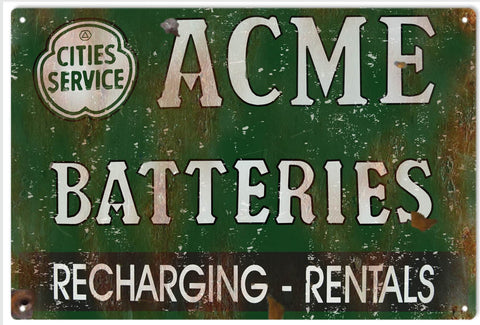 Vintage Acme Batterie Sign