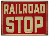 Vintage Railroad stop Sign 9x12