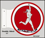 Best In The Long Run Flange Motor Oil Metal Sign