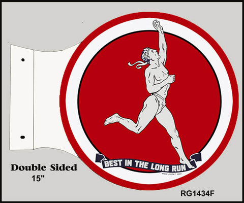 Best In The Long Run Flange Motor Oil Metal Sign